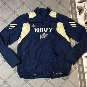 Adidas Men's Navy Midshipman 1/4 Zip Pullover Windbreaker